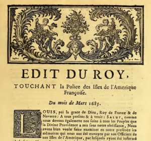 Edition du Code Noir de 1685
