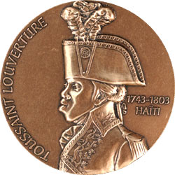 Pièce de monnaie à l'effigie de Toussaint Louverture